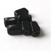 CUBETTO P.DURA RETT. OSSIDIANA NERA (filo da 40cm = 60pz circa)