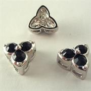TRIANGOLO 12MM CON STRASS SWAROVSKI JET-NERO
