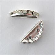 PONTE ARCO CON STRASS 2 FORI 19X7MM ARGENTO NICKEL FREE