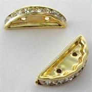 PONTE ARCO CON STRASS 2 FORI 19X7MM ORO NICKEL FREE