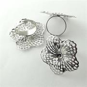 BASE ANELLO FIORE FILIGRANA 34MM GALV.ARGENTO NICHEL FREE IN RAME