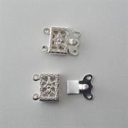 CHIUSURA FILIGRANA 2 FILI PLAC.ARGENTO 10x15MM BEADALON (303B-004)