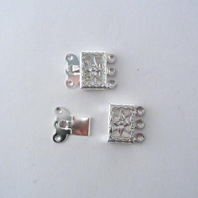 CHIUSURA FILIGRANA 3 FILI PLAC.ARGENTO 10x15MM - BEADALON (303B-006)