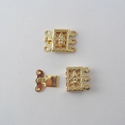 CHIUSURA FILIGRANA 3 FILI PLAC.ORO 10x15MM - BEADALON (303A-006)