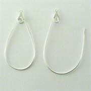 BASE GOCCIA PER ORECCHINO 46x22MM GAL.ARGENTO NICHEL FREE (84464)