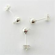 ORECCHINO CHIODINO PALLINA MM5 CHIUSURA FARFALLA ARGENTO NICHEL FREE