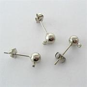 ORECCHINO CHIODINO PALLINA MM5 CHIUSURA FARFALLA NICHEL NICHEL FREE