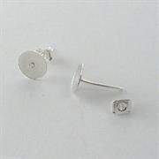 ORECCHINO CHIODINO BASE INCOLLO 8MM C/FARFALLA GALV.ARGENTO IN FERRO