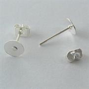 ORECCHINO CHIODINO BASE INCOLLO 6MM C/FARFALLA GALV.ARGENTO IN FERRO