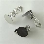 CLIPS C/SUPPORTO PIATTO MM15 GALV.ARGENTO NICHEL FREE