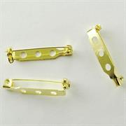 BASE SPILLA 27MM RETTANGOLARE GALV.ORO 3 FORI C/SICURA NICH.FREE