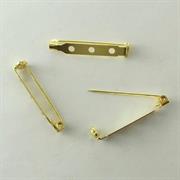 BASE SPILLA 33MM RETTANGOLARE GALV.ORO 3 FORI CON SICURA