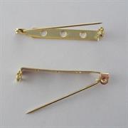 BASE SPILLA 39MM RETTANGOLARE GALV.ORO 3 FORI CON SICURA