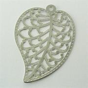 FOGLIA 33x23MM GALV.ARGENTO FILIGRANA