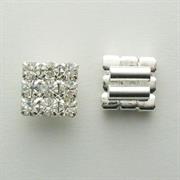 PASSANTE QUADRATO MM.10 CON STRASS CRISTALLO