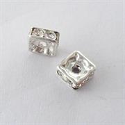 RONDELLA QUADRATA MM.4,5 STRASS BOEMIA ARGENTO NICKEL FREE 7112 9204