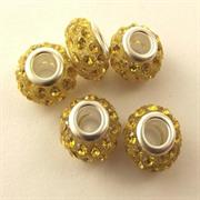 PERLE STRASSATE 14X8MM GIALLO STILE PANDORA