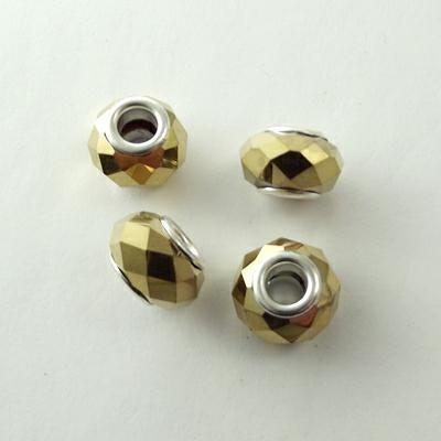 PERLE BRONZO 14x9MM VETRO FACC. STILE PANDORA