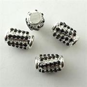 TUBO STRASS JET NERO 21x11MM