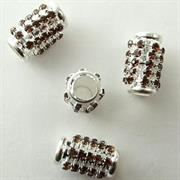 TUBO STRASS TOPAZIO BRUCIATO 21x11MM