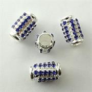 TUBO STRASS ZAFFIRO 21x11MM