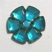 PIETRE VETRO FIORE 14MM SMERALDO 312